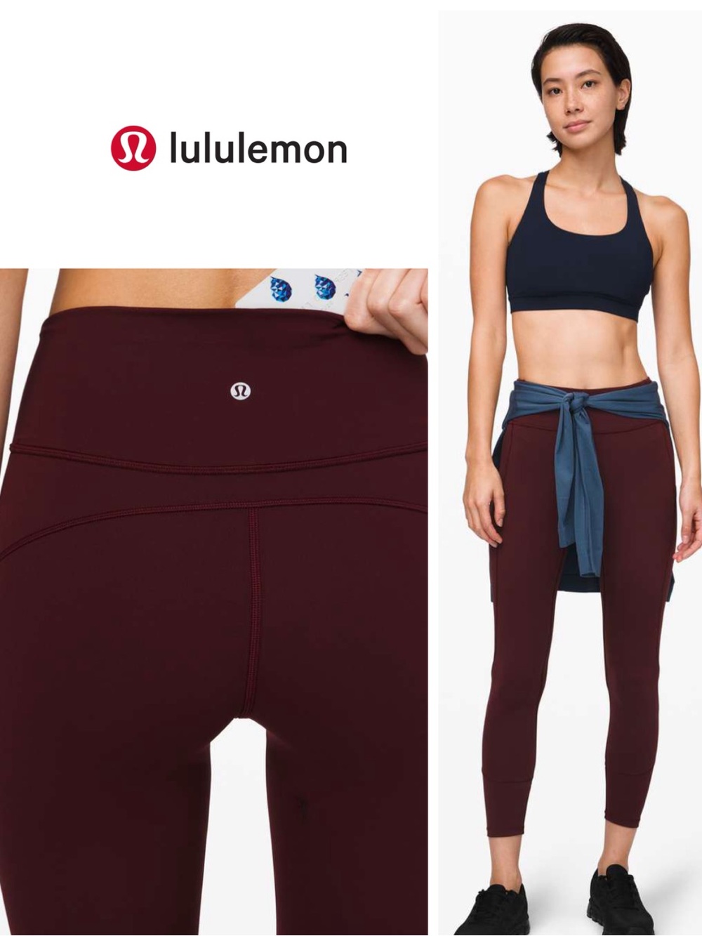 lululemon athletica Maroon High-Rise 7/8 Leggings